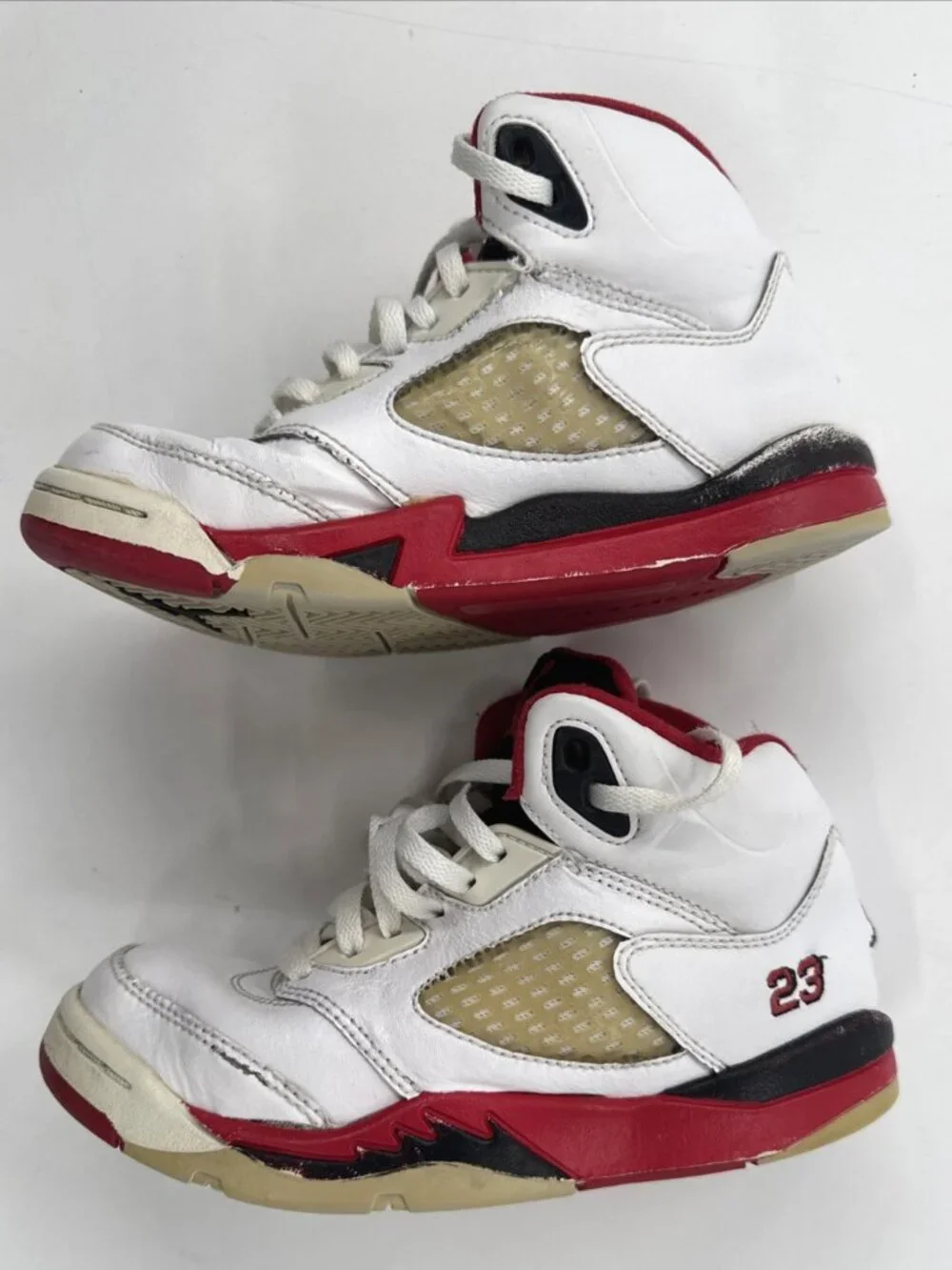 Jordan 5 Retro Youth Kids Boys 13C Shoes White Athletic Leather Sneakers in Box